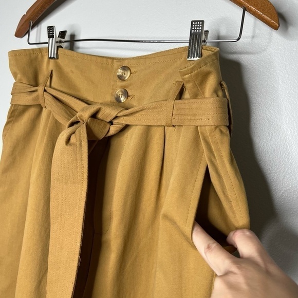 FOREVER 21 Paperbag Waist Tie Camel Pants Sz XL - Picture 3 of 6